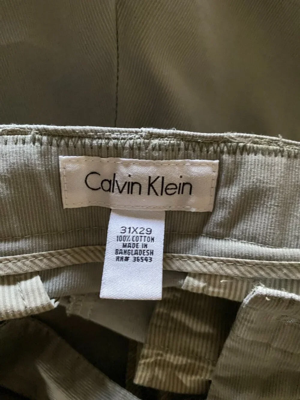 CALVIN KLEIN SIZE 31 LIGHT GRAY FLAT-FRONT STRAIGHT-LEG CASUAL CHINO PANTS